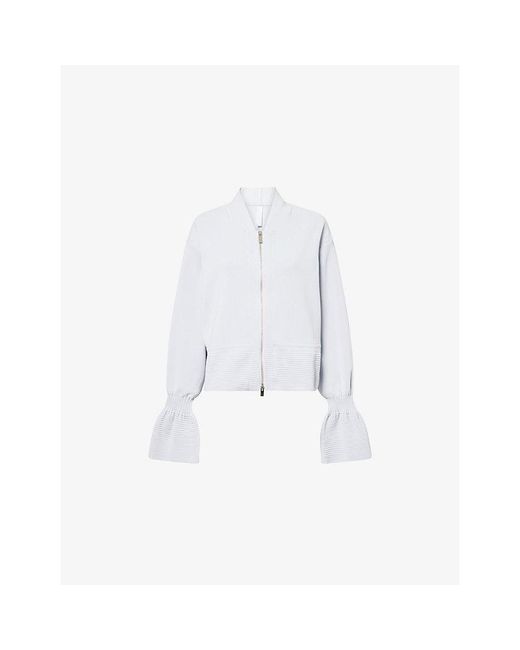 CFCL White Milan Marie Zipped Knitted Blouson Jacket