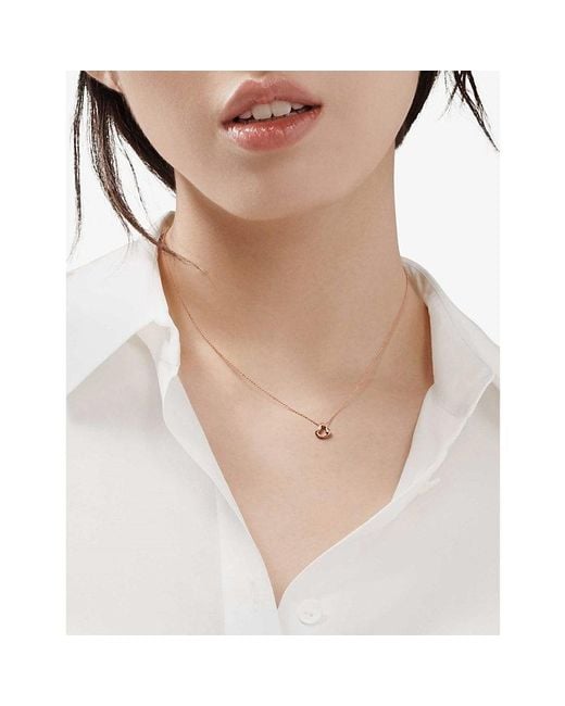 Tiffany & Co Metallic Elsa Peretti&Reg; Open Heart 18Ct Rose- Necklace