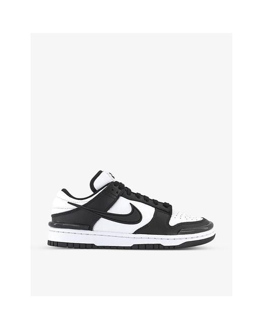 Nike Dunk Low Swoosh-motif Leather Low-top Trainers in White | Lyst