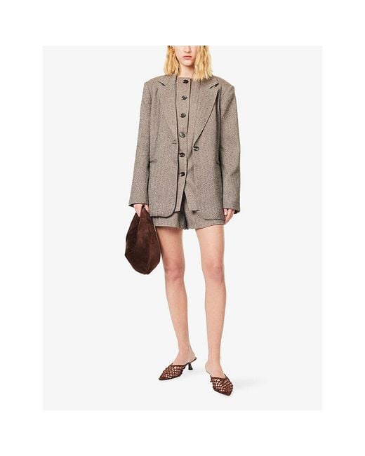 Dissh Brown Frankie Notch-Lapels Stretch-Woven Blazer