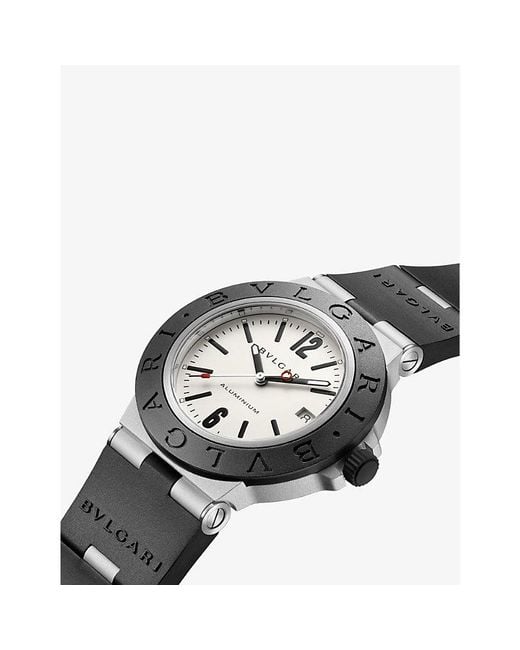 BVLGARI White Aluminium Titanium Automatic Watch for men