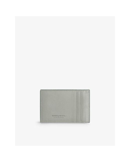 Bottega Veneta Gray Cassette Intrecciato-woven Leather Card Holder