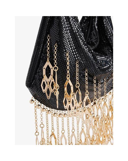 Rabanne Black Bead-embellished Brass Shoulder Bag