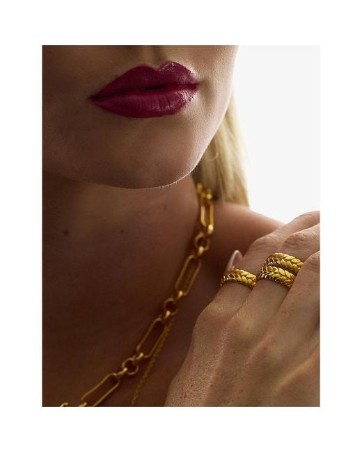 La Maison Du Couturier Metallic Amadeus Cesar 18Ct-Plated Vermeil Sterling- Ring