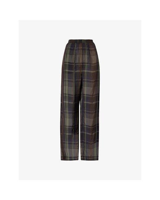Frankie Shop Black Baxter Check-Print Woven Trousers