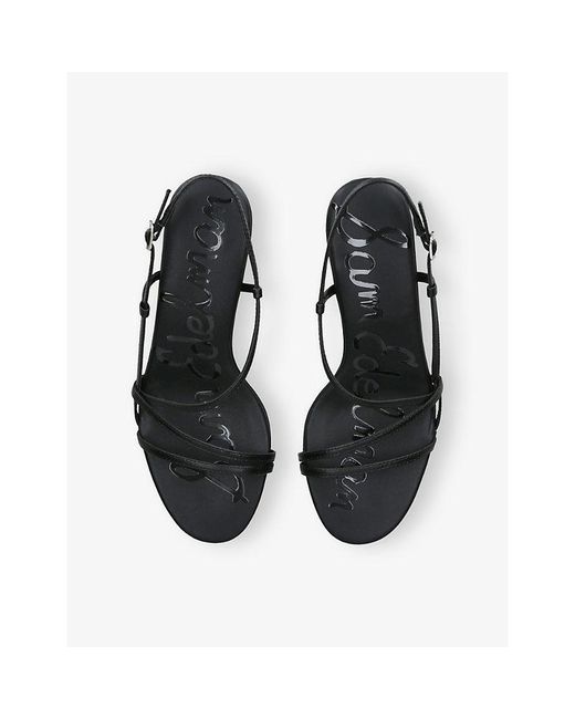 Sam Edelman Black Cora Leather Heeled Sandals