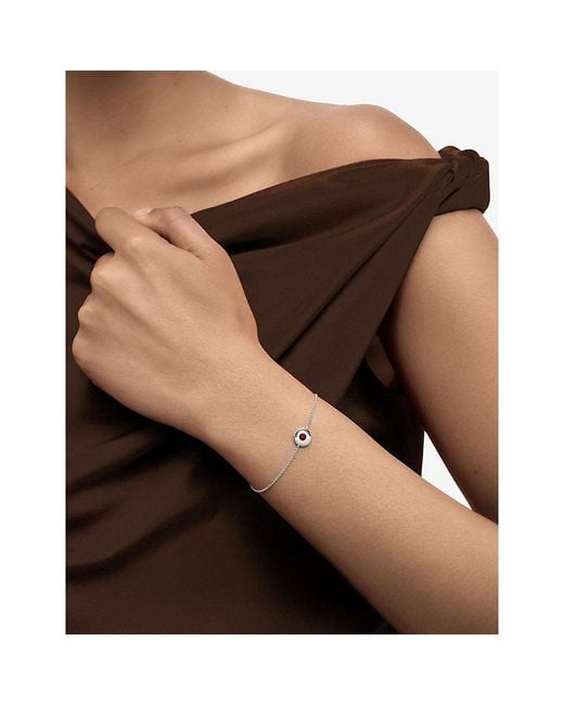 Monica Vinader White January Birthstone Garnet And Sterling- Bracelet
