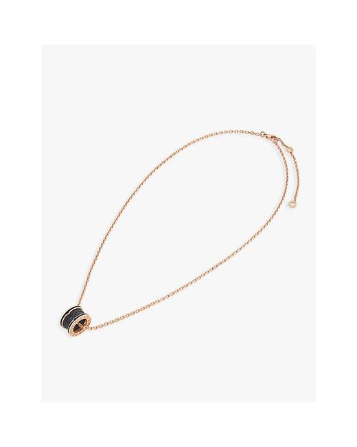BVLGARI White B.Zero1 18Ct Rose- And Ceramic Pendant Necklace