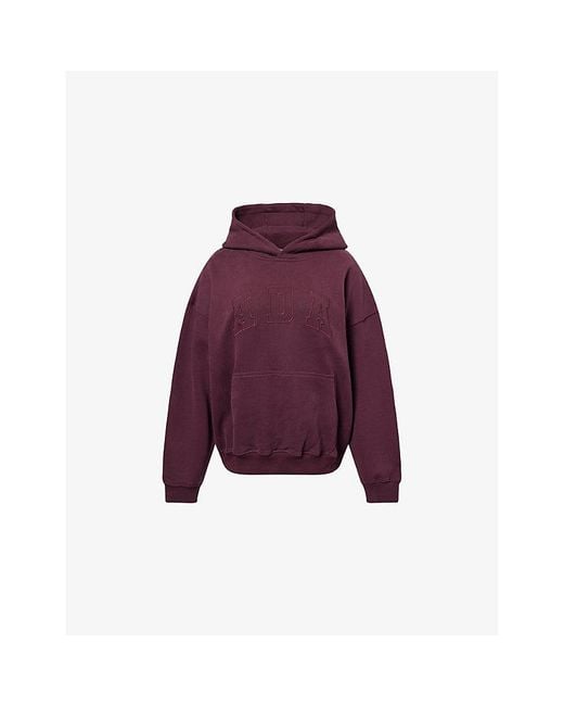 ADANOLA Purple Ada Oversized Cotton-Jersey Hoodie