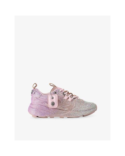 Kurt Geiger Kurt Crystal Woven Trainers in Pink | Lyst UK
