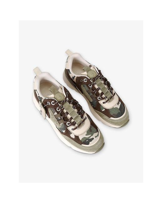 Kurt Geiger Green Kurt Runner Canvas And Suede Trainers for men