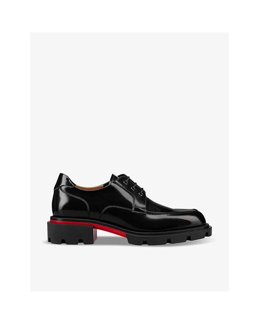 Christian Louboutin Black Our Georges Serrated-sole Leather Loafers for men