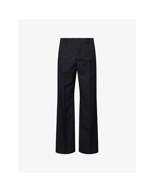 Bottega Veneta Blue Relaxed-Fit Wide-Leg Wool Trousers for men