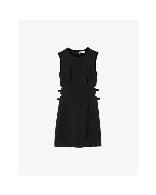 Sandro Sleeveless Cut-Out Stretch-Woven Mini Dress in Black | Lyst UK