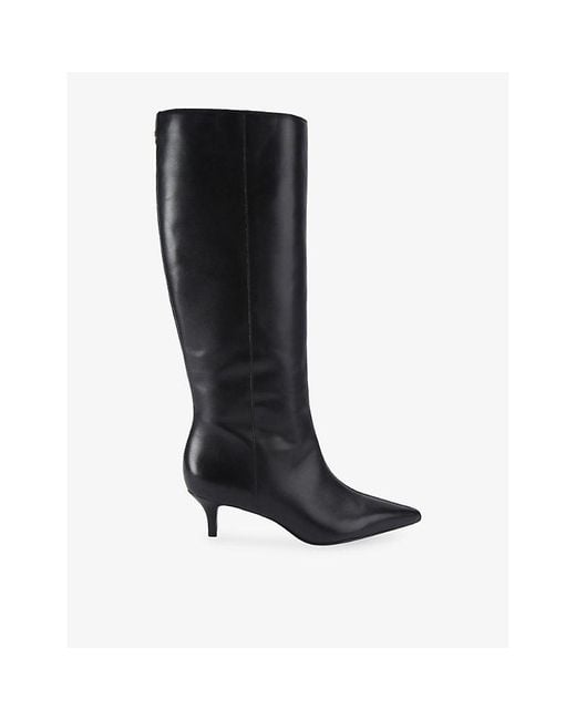 Carvela Kurt Geiger Women's Black Venice Leather Heeled Knee