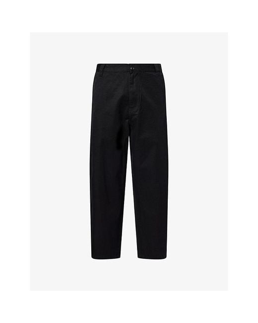 Carhartt Black Brady Straight-Leg Cotton Trousers for men