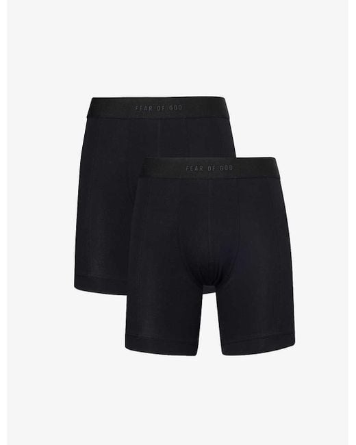 Fear Of God Blue Elasticated-waistband Pack Of Two Stretch-cotton Boxer Briefs X for men
