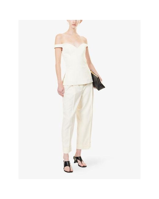 RÓHE Frames Natural Straight-Leg Turn-Up Wool Trousers