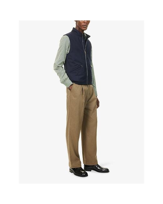 Paul Smith Natural Straight-Leg Pleated Woven Trousers for men