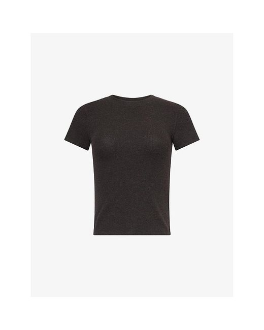 FRAME Black The Rib Baby Tee Modal-Jersey Top