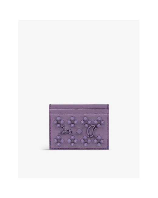 Christian Louboutin Purple Kios Loubinthesky Logo-embellished Leather Card Holder