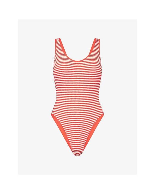 Seafolly Red Clubhouse Retro Striped Swimsuit