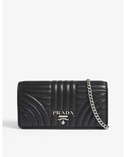 Prada Black Logo Quilted-leather Wallet-on-chain