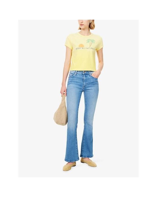 Mother Yellow The Itty Bitty Ringer Graphic-Print Cotton T-Shirt