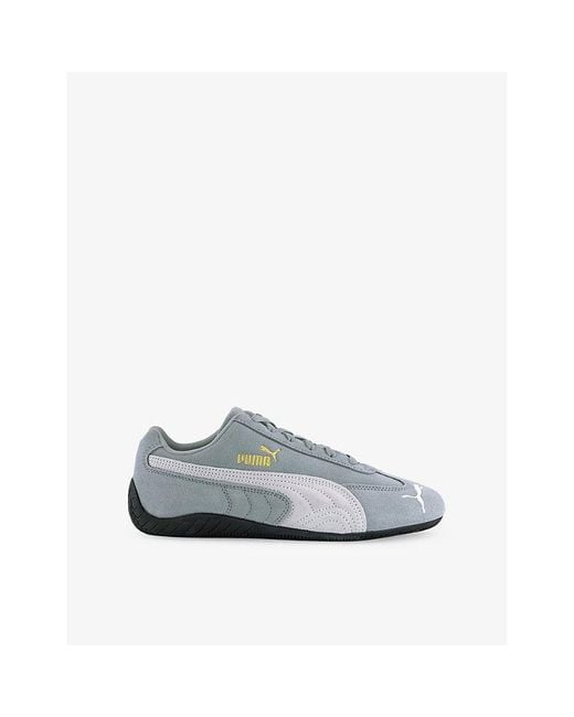 PUMA Gray Speedcat Og Logo-Print Suede Low-Top Trainers for men