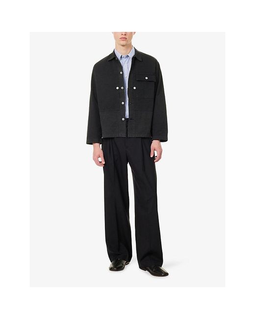 A.PRESSE Black Vintage Usma Hbt M-44 Cotton Jacket for men