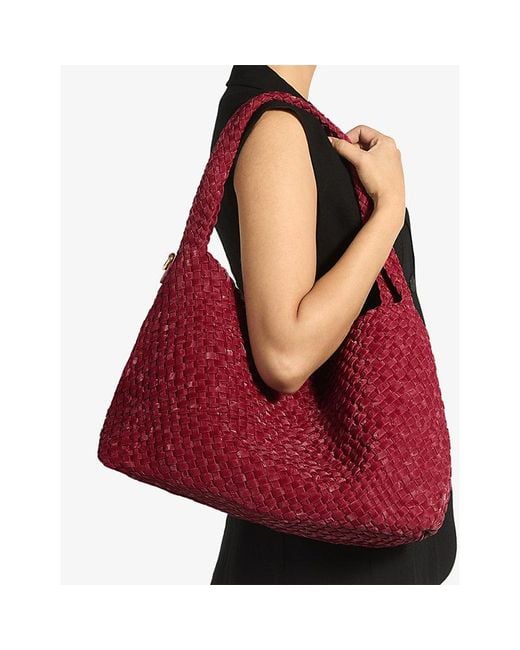 Dune Red Deliberate Large Woven Shoulder Bag
