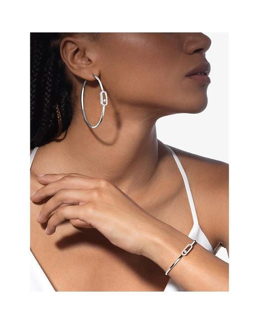 Messika White Move Uno Flex Medium 18Ct- And 0.34Ct Brilliant-Cut Diamond Bangle Bracelet