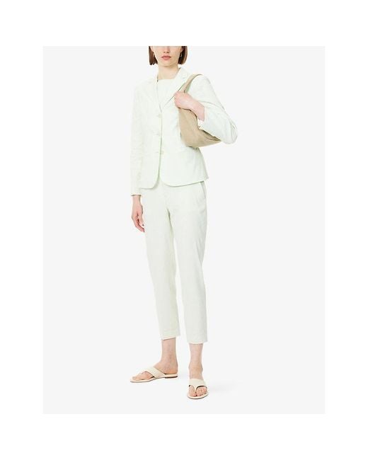 Theory Natural Treeca Pull-On Linen-Blend Trousers