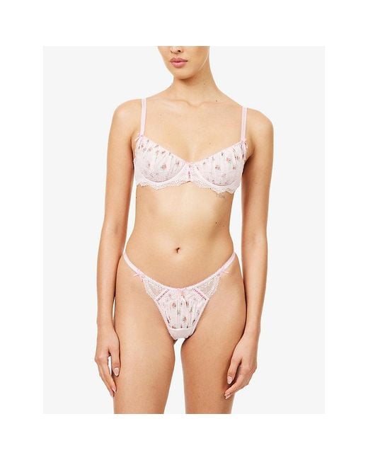 Lounge Underwear Pink Orelia Balcony Lace Bra