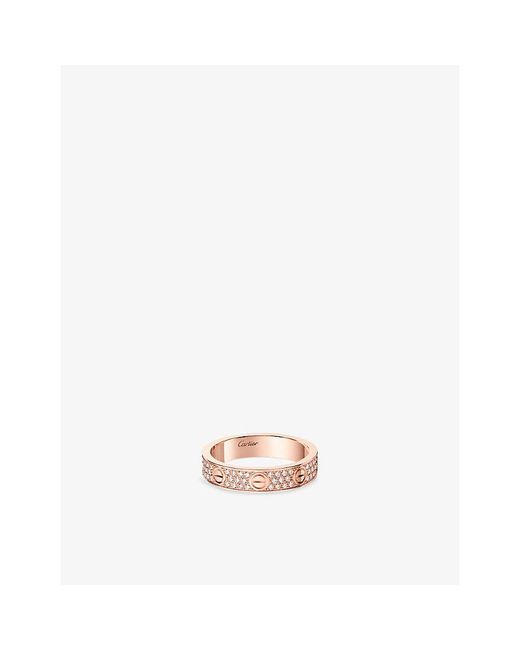 Cartier Metallic Love Small Model 18Ct Rose- And 0.31Ct Diamond Ring
