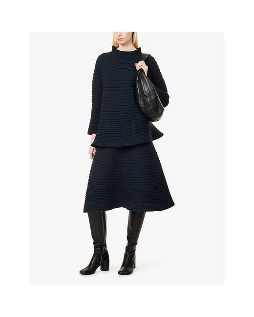 pleats-please-issey-miyake-bounce-knitted-mini-skirt-in-blue-lyst-uk
