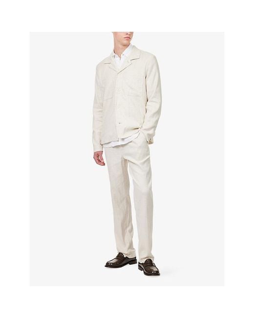 PAIGE White Latigo Spread-Collar Woven Jacket for men