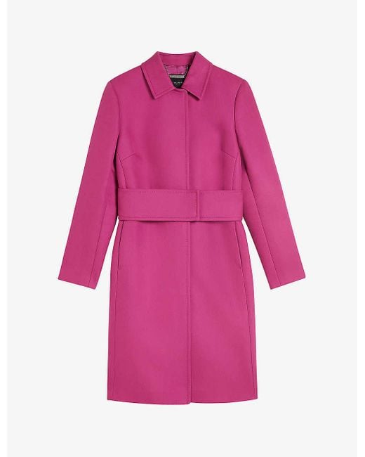 Ted Baker Pink Isolde Belted Cotton Midi Trench Coat