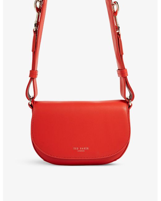 Ted Baker Equenia Mini Leather Crossbody Bag in Red | Lyst