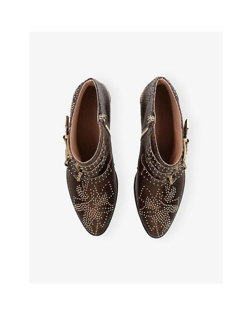 Chloé Brown Susan Python-Effect Leather Boots