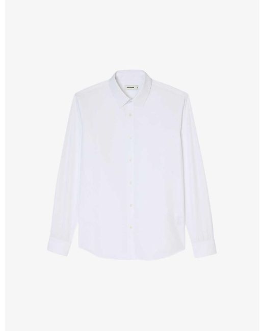 Sandro White Long-sleeved Regular-fit Cotton Shirt X for men