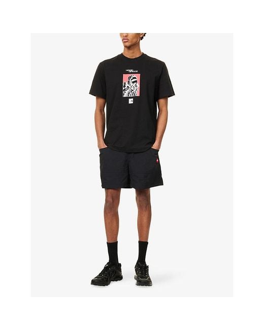 The North Face Black Explorer Logo-Print Cotton T-Shirt for men