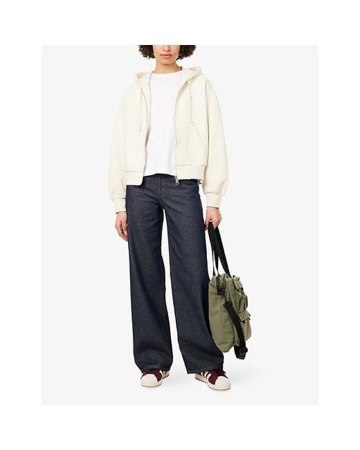 Carhartt White Casey Logo-Embroidered Cotton Hoody