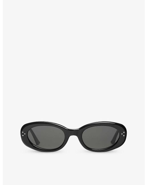 Gentle Monster Black July-01 Oval-frame Acetate Sunglasses for men
