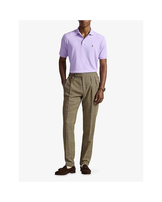Polo Ralph Lauren Purple Logo-Embroidery Short-Sleeved Cotton Polo Shirt for men