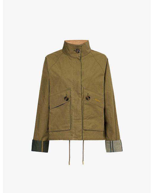 Barbour Green Crowdon Boxy-fit Cotton Jacket