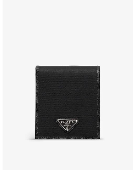 Prada Black Re-nylon Recycled-nylon And Leather Wallet for men