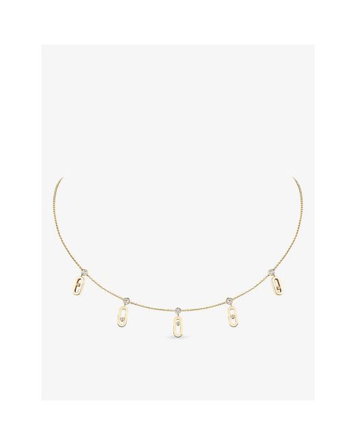 Messika Metallic Move Uno Tassel 18Ct And 0.20Ct Diamond Choker Necklace