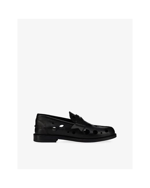 Christian Louboutin Black The Plato Dots Leather Loafers for men