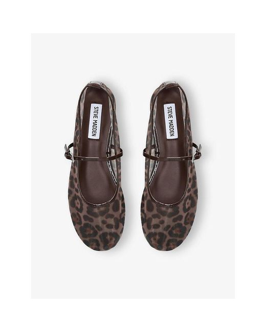 Steve Madden Multicolor Mash Leopard-Print Mesh Mary Jane Flats